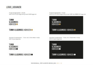 Timm Vladimirs Køkken Logo udgaver