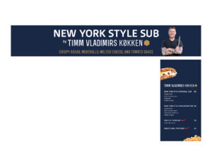 Timm Vladimirs Køkken festival bannere og prisskilte